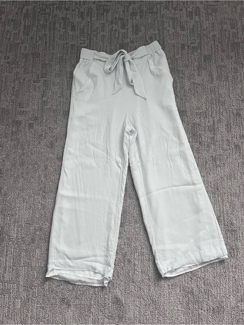 Wilfred White Wide-Leg Tie-Waist Pants